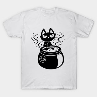 Witch Cat Brew Halloween T-Shirt